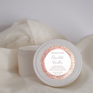 Pegatina Redonda Relieve metalizado rosa marco de oro de círculo de