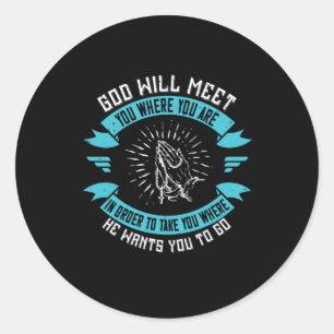 Pegatina Redonda Religión - Dios Está Más Glorificado En Nosotros