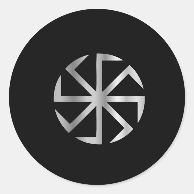 Pegatina Redonda Religión eslaviana - Símbolo de Kolovrat (Anverso)