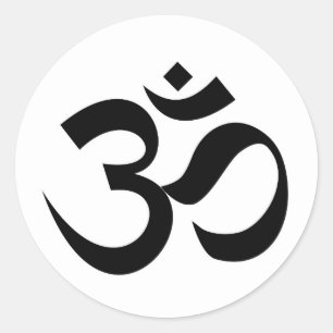 Pegatina Redonda Religión india Dofensiva símbolo sagrado mantra hi