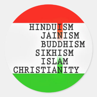 Pegatina Redonda Religiones de identidad de la India