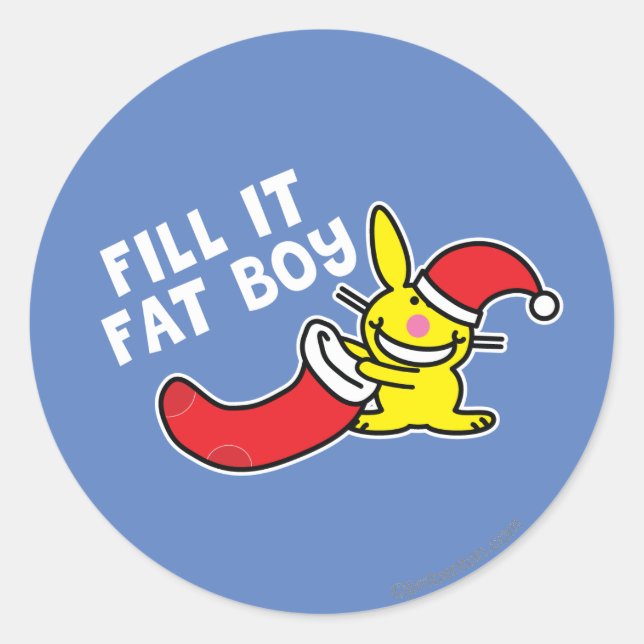 Pegatina Redonda Rellenar Fat Boy (Anverso)