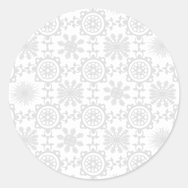 Pegatina Redonda Relleno de nieve pálido (Anverso)