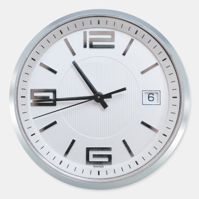 Pegatina Redonda Reloj (Anverso)