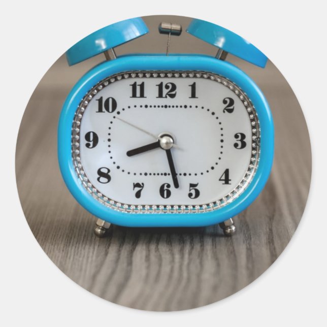 Pegatina Redonda Reloj de alarma retro (Anverso)