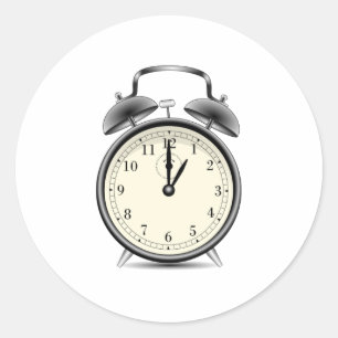 Pegatina Redonda Reloj de alarmas de época