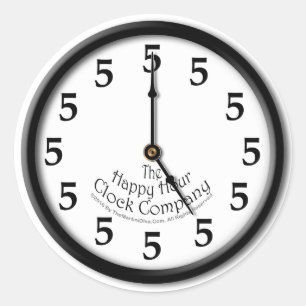 PEGATINA REDONDA RELOJ DE LAS CINCO