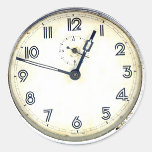 Pegatina Redonda Reloj de vintage