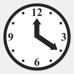 Pegatina Redonda Reloj negro