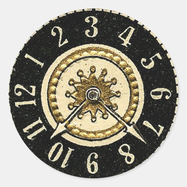 Pegatina Redonda Relojes de vintage (Anverso)