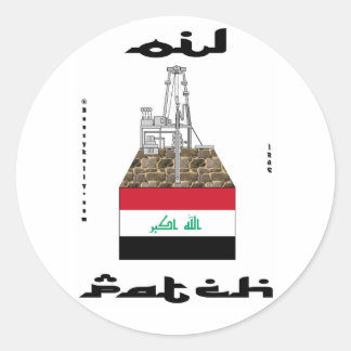 Pegatina Redonda Remiendo del aceite de Iraq, pegatina, Kirkuk,