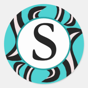 Pegatina Redonda Remolino de la cebra