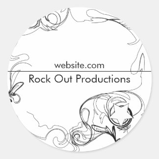 Pegatina Redonda Renacimiento - Blanco y negro