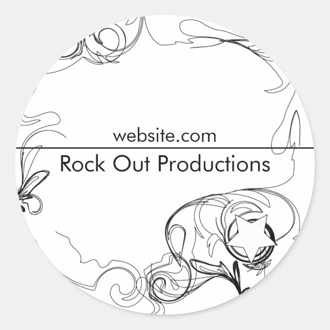 Pegatina Redonda Renacimiento - Blanco y negro (Anverso)