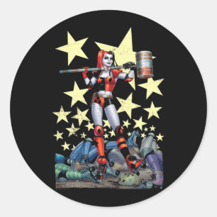 Pegatina Redonda Rendimiento de Antihéroe de Cómic Hammer Time