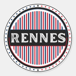 Pegatina Redonda Rennes City Pride Emblem – French Identity