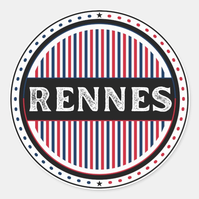 Pegatina Redonda Rennes City Pride Emblem – French Identity (Anverso)