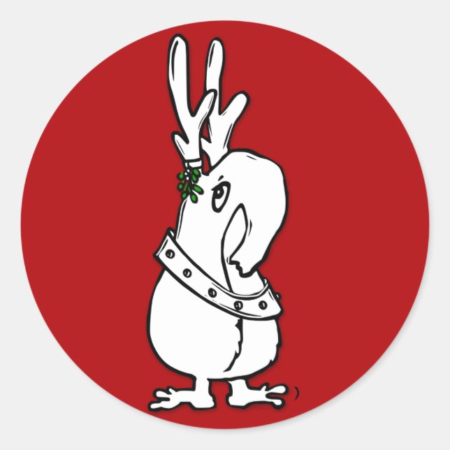 Pegatina Redonda Reno Corpulento, Para Sellar Sus Sobres. (Anverso)