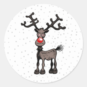 Pegatina Redonda Reno Rudolph