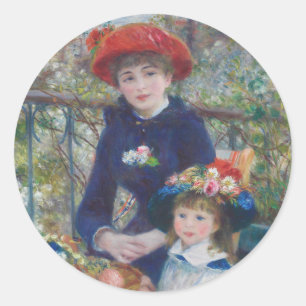 Pegatina Redonda Renoir Dos Hermanas Terraza Impresionismo Francés