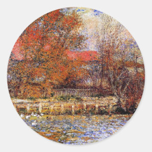 Pegatina Redonda Renoir - El estanque de los patos,