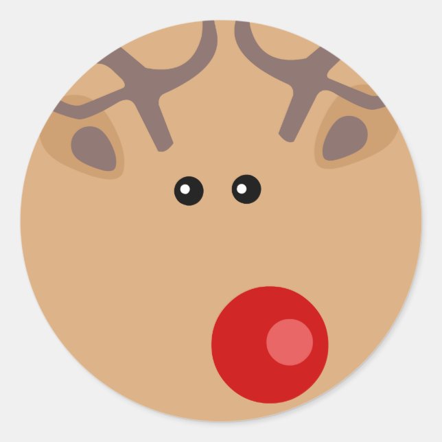 Pegatina Redonda Renos de pegatinas de Navidad (Anverso)