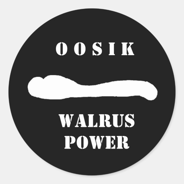 Pegatina Redonda rep. de osik walrus (Anverso)