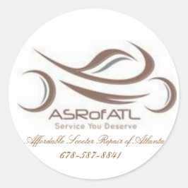 Pegatina Redonda Reparación asequible de Scooter en Atlanta
