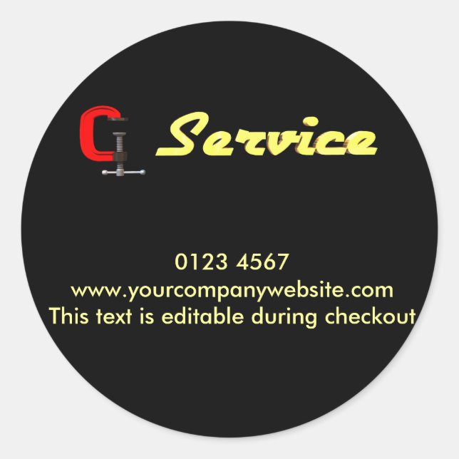 Pegatina Redonda reparación - servicio (Anverso)