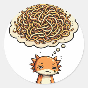 Pegatina Redonda Repensar este Introvertido Humo Axolotl Sienna Que