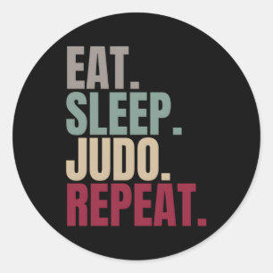 Pegatina Redonda Repetir el judo de sueño