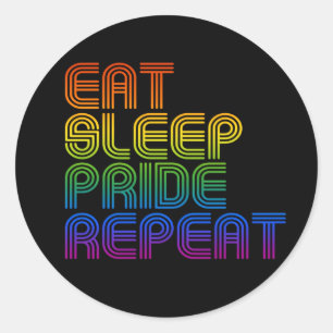 Pegatina Redonda Repite la camiseta del Orgullo de dormir