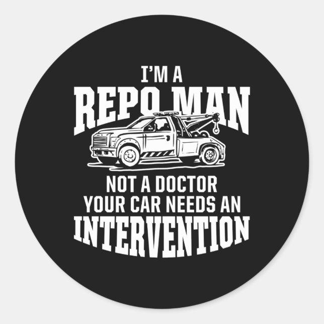 Pegatina Redonda Reposesión de agente de recuperación de repos (Anverso)