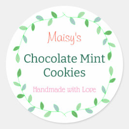 Pegatina Redonda Repostería casera fácil de personalizar Dulces Ado