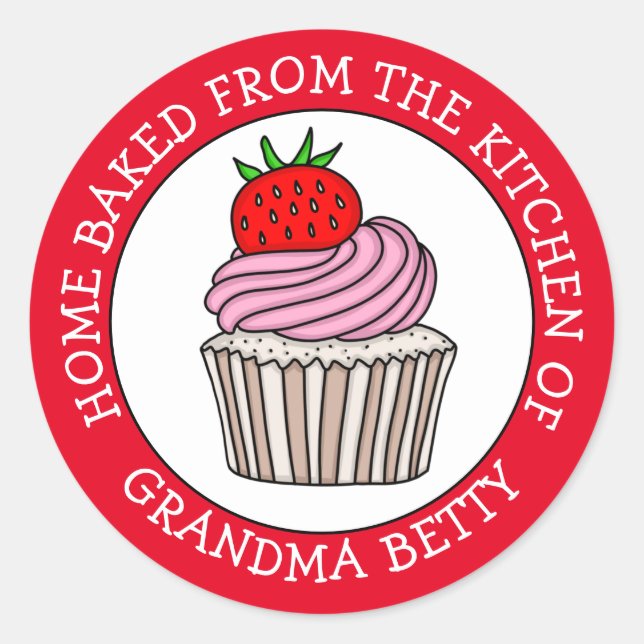 Pegatina Redonda Repostería casera personalizada por  (Anverso)