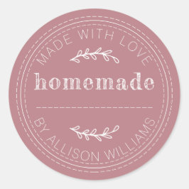 Pegatina Redonda Repostería Rústica Casera en Conserva de Mermelada