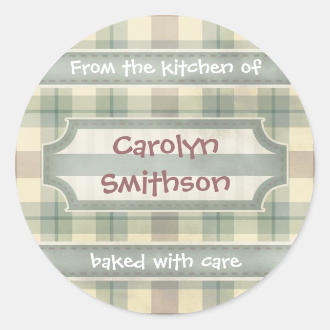 Pegatina Redonda Repostería y pastelería de la cocina de (Anverso)