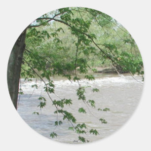 Pegatina Redonda Represa del río Spoon