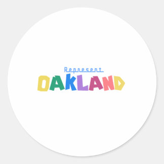Pegatina Redonda Representar a Oakland