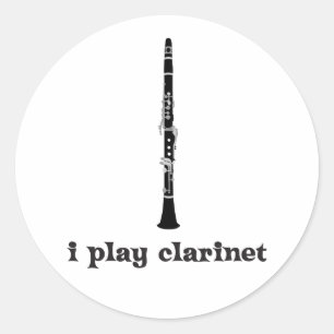 Pegatina Redonda Reproducir Clarinet