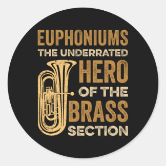Pegatina Redonda Reproducir Euphonium Para El Euphonium Player Euph
