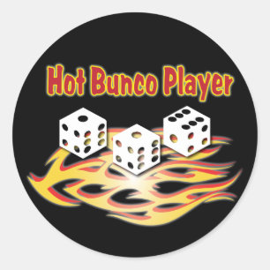 Pegatina Redonda reproductor de bunco en caliente