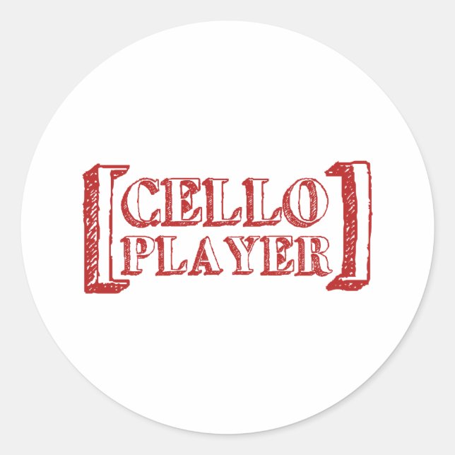 Pegatina Redonda Reproductor de Cello (Anverso)