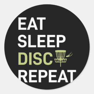 Pegatina Redonda Reproductor de disco de golf   Comer disco de susp