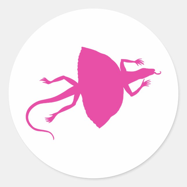 Pegatina Redonda Reptil rosa (Anverso)