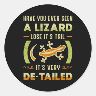 Pegatina Redonda Reptile Lizard Gecko Animal Reptiles Gracioso Rega