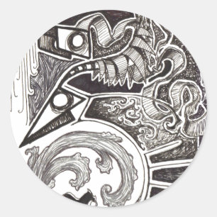 Pegatina Redonda Reptiles abstractos