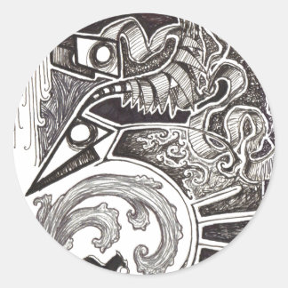 Pegatina Redonda Reptiles abstractos