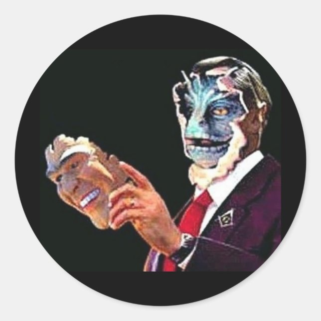 Pegatina Redonda reptiliano (Anverso)