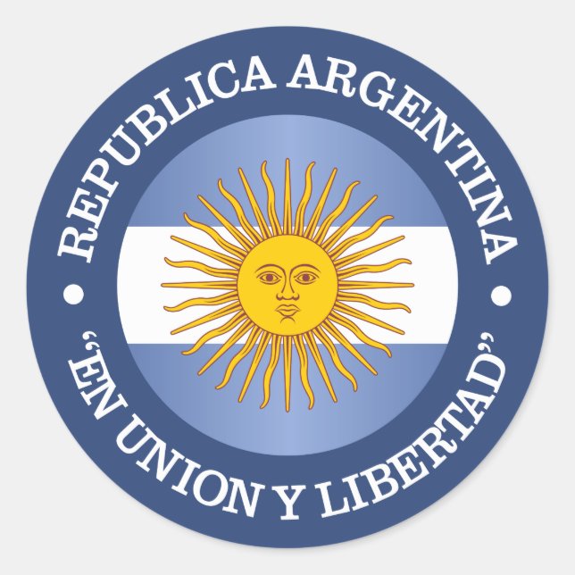 Pegatina Redonda República Argentina (Anverso)